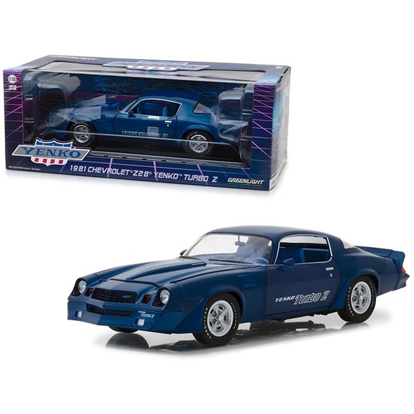 Greenlight 1981 Chevrolet Z28 Yenko Turbo Z Blue 1-18 Diecast Model Car 13520